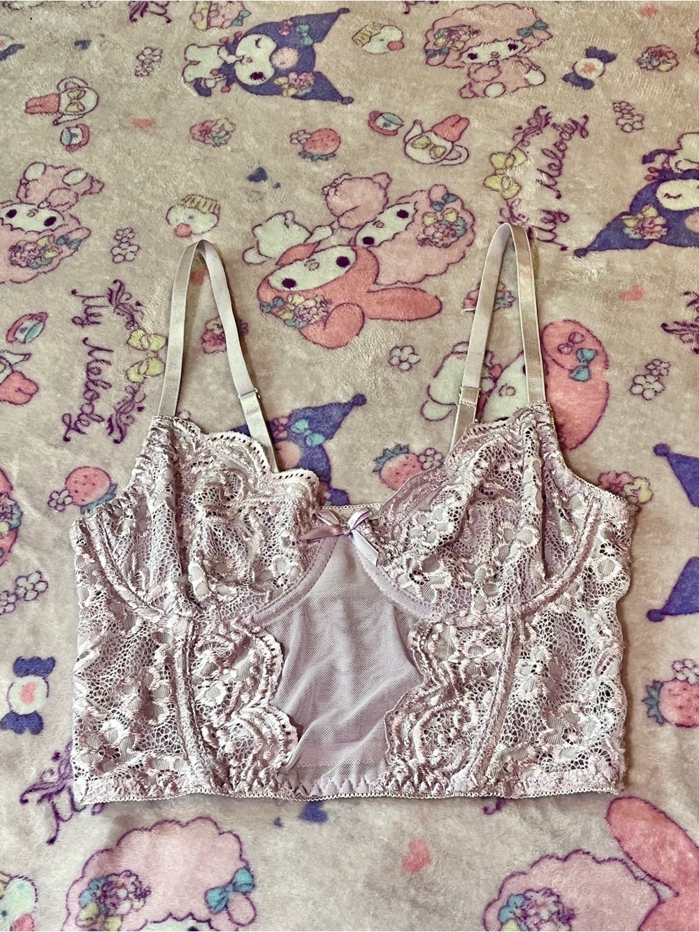 Lavender Lace Crop Top - Small